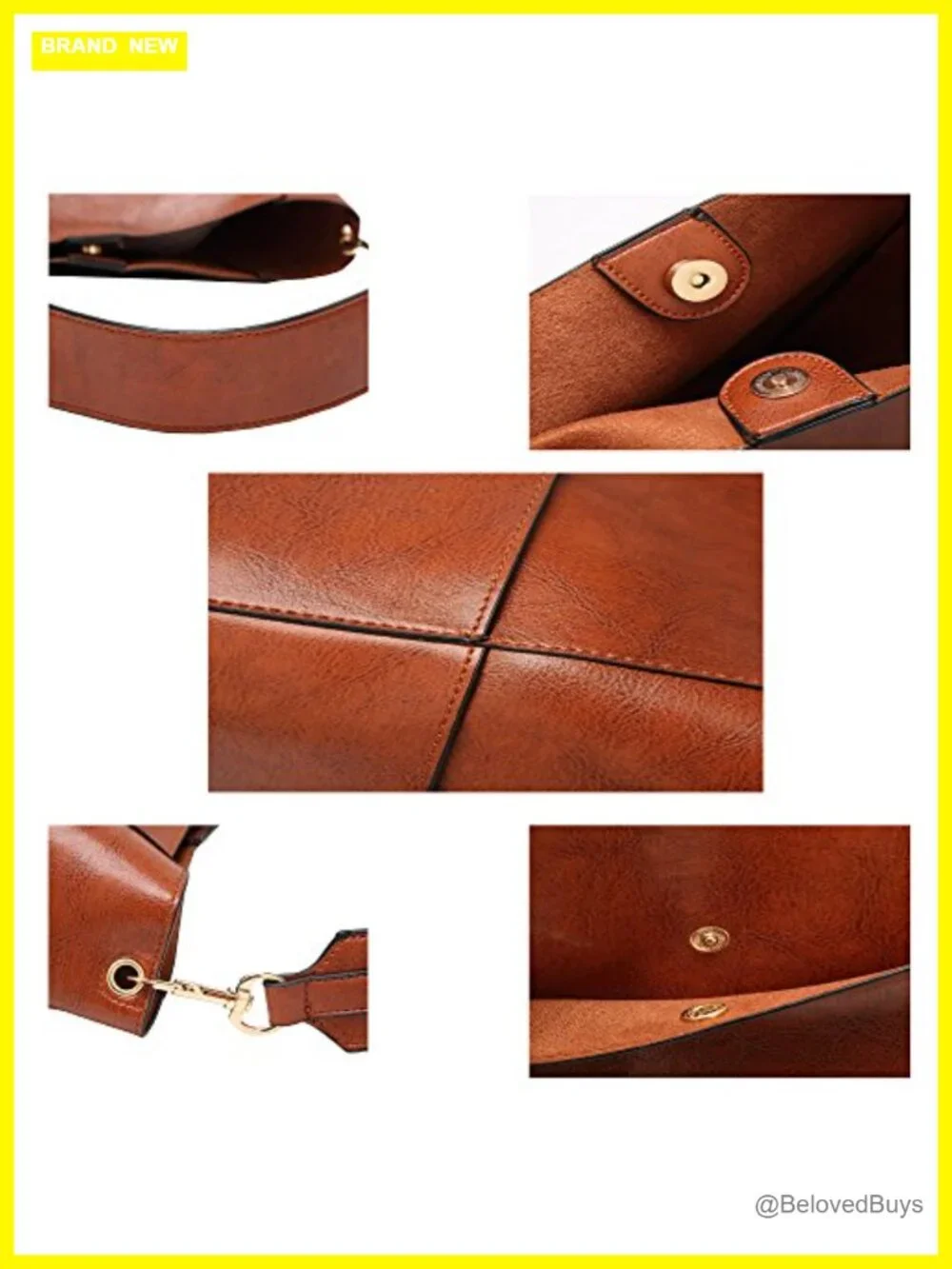 PU Leather Bucket Tote Hobo Bag with Adjustable Strap
